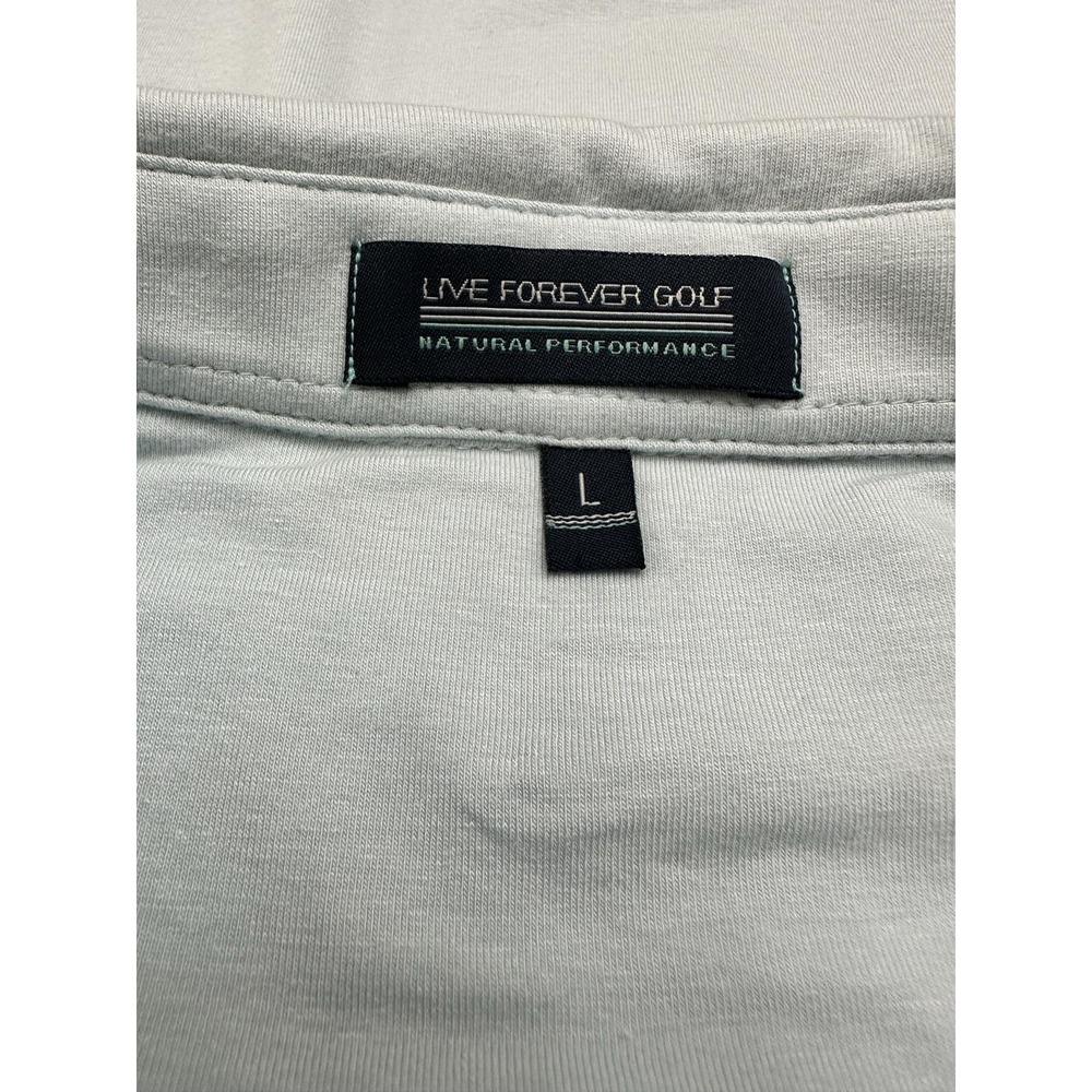 Live Forever Golf Polo Shirt Mens Large Blue Solid Performance Stretch Jersey - Picture 5 of 10